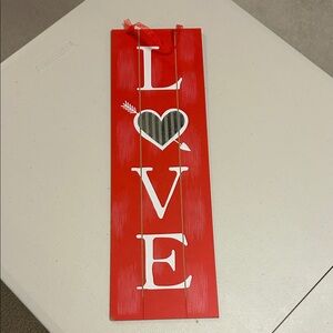 Red Love Wall Decor Sign, NWOT, Valentines Day